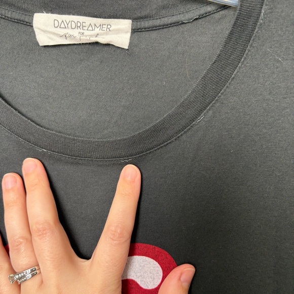 Daydreamer x Free People Rolling Stones Gray and Red Short Sleeve Tee - Picture 4 of 6